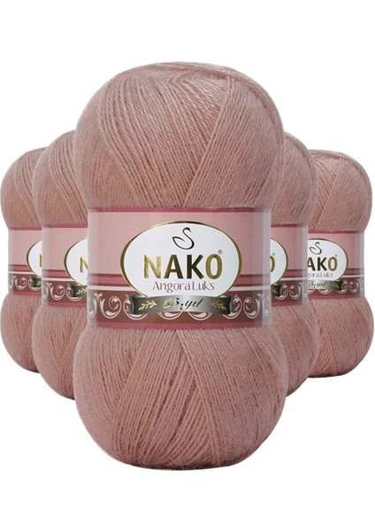 5 Adet Angora Lüks El Örgü Ipi Bronz 11054