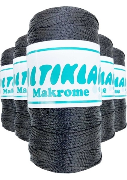 5 Adet Polyester Makrome Ipi 68 Füme Gri 100 gr