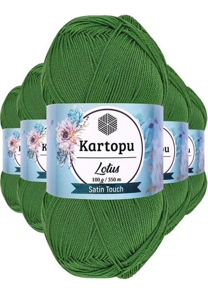 5 Adet Lotus Bikini Büstiyer Bluz Örgü Ipi K486 Çam Yeşili