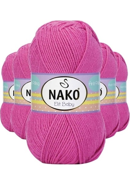 5 Adet Elite Baby El Örgü Ipi Tüylenmeyen Bebek Yünü Çöl Gülü 5278