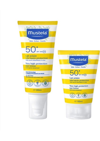 High Protection Sun Lotion SPF50 200 ml + Mustela SPF50+ Güneş Losyonu 100 ml