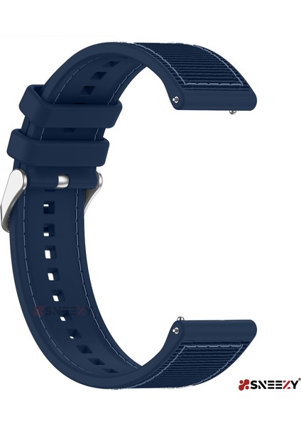 Huawei Watch Gt2 Elite-Sport-Classic 46MM-GT2 Pro 22MM Uyumlu Dikiş Desenli Dokuma Silikon Kordon