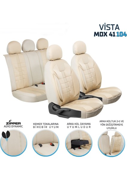 Bmw X1 Uyumlu Lüx Deri Detaylı Oto Koltuk Kılıfı Ön Arka Takım Vista Serisi Bej Sc fiyatları