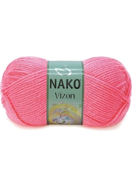 5 Adet Vizon Premium Akrilik El Örgü Ipi Yünü Renk NO:236 Gül Pembe