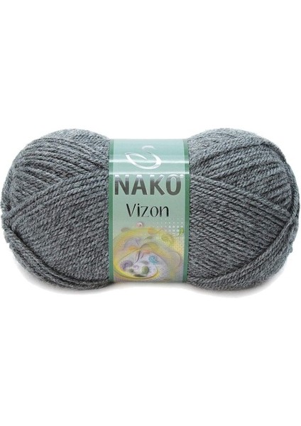 5 Adet Vizon Premium Akrilik El Örgü Ipi Yünü Renk NO:193 Loş Gri