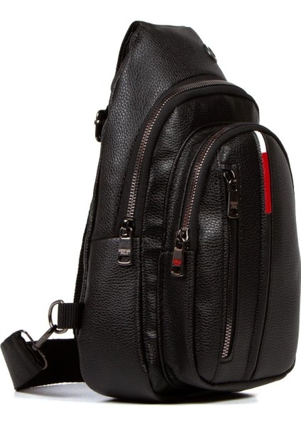 Deri Usd Kulaklık Çıkışlı Çapraz Bady Bag Göğüs Ve Omuz Çantası newpolo132 - Siyah modelleri