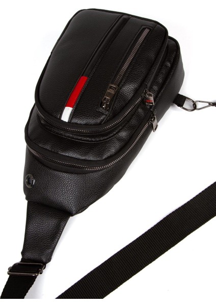 Deri Usd Kulaklık Çıkışlı Çapraz Bady Bag Göğüs Ve Omuz Çantası newpolo132 - Siyah fırsatları