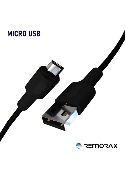 Coral Micro USB Kablo, 2.0A, 120 Cm, Siyah/siyah
