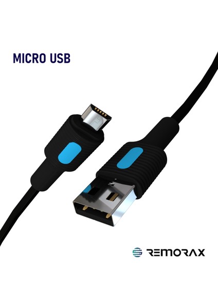 Coral Micro USB Kablo, 2.0A, 150 Cm, Mavi/siyah