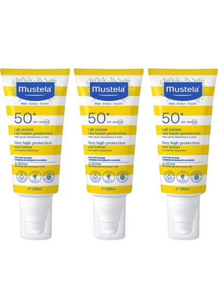 Güneş Losyonu Spf 50 3 Adet 200 ml