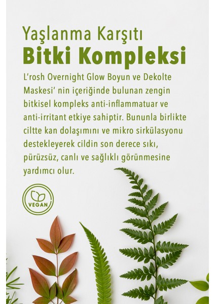 Boyun Ve Dekolte Maskesi, Yaşlanma Önleyici, Gençleştirici. Nemlendirici, Bitkisel Ve Doğal   Vegan Krem