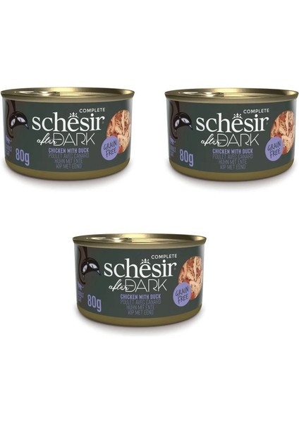After Dark Parça Etli Tavuklu ve Ördekli Konserve 80 Gr. x 3 Adet