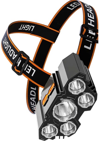 P-T21 5 LED Li USB Şarjlı Kafa Lambası