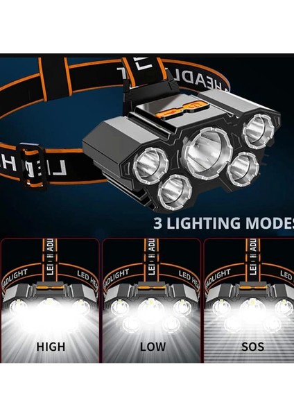 P-T21 5 LED Li USB Şarjlı Kafa Lambası fiyatları