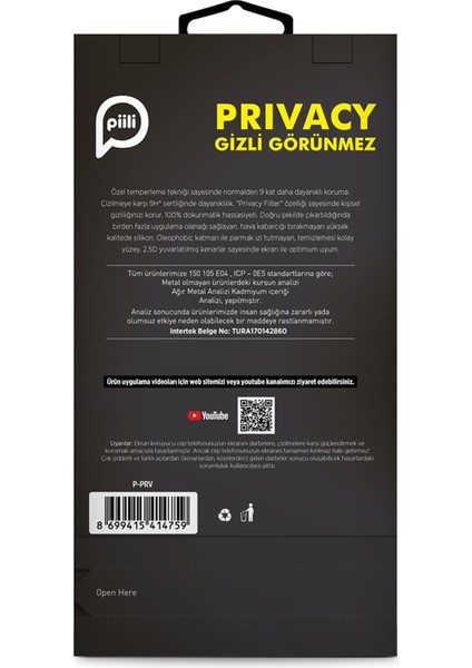 Apple iPhone 15 Pro Max Privacy Şeffaf Ekran Koruyucu