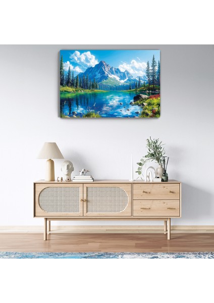 Dağ Esintisi Kanvas Duvar Tablosu - Ev Salon Oturma - Yatak Odası Mutfak Ofis Dekorasyonu fiyatları