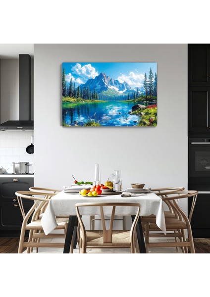 Dağ Esintisi Kanvas Duvar Tablosu - Ev Salon Oturma - Yatak Odası Mutfak Ofis Dekorasyonu modelleri