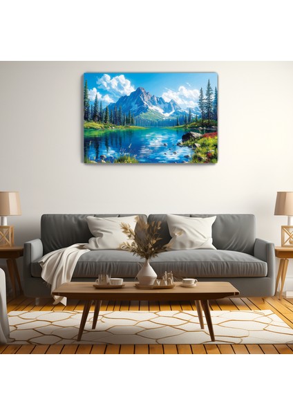 Dağ Esintisi Kanvas Duvar Tablosu - Ev Salon Oturma - Yatak Odası Mutfak Ofis Dekorasyonu fırsatları
