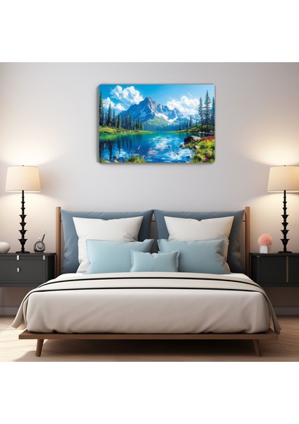 Dağ Esintisi Kanvas Duvar Tablosu - Ev Salon Oturma - Yatak Odası Mutfak Ofis Dekorasyonu indirimleri