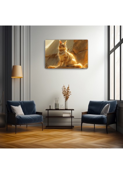 Antik Kedi Kanvas Duvar Tablosu - Ev Salon Mutfak Bebek - Çocuk- Yatak Odası Dekorasyonu