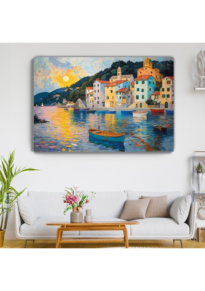 Portofino Rüyası Kanvas Duvar Tablosu - Ev Salon Oturma - Yatak Odası Mutfak Ofis Dekorasyonu