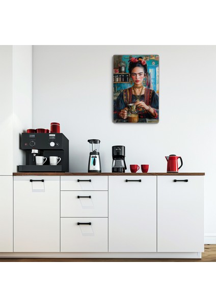 Frida Kahlo Kahvesi Kanvas Duvar Tablosu - Kahve Köşesi - Mutfak Dekorasyonu - Coffee