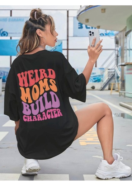 Weırd Baskılı Oversize Tshırt