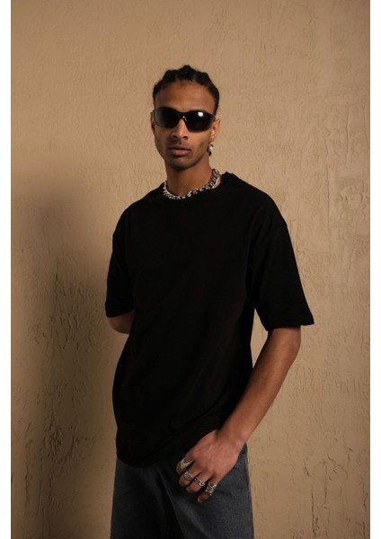 Pamuk Pike Boyfriend Düz T-Shirt