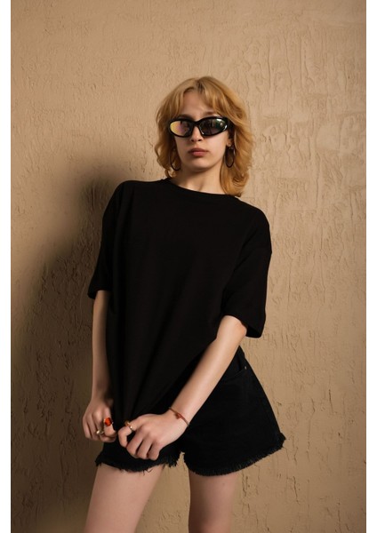 Pamuk Pike Boyfriend Düz T-Shirt indirimleri