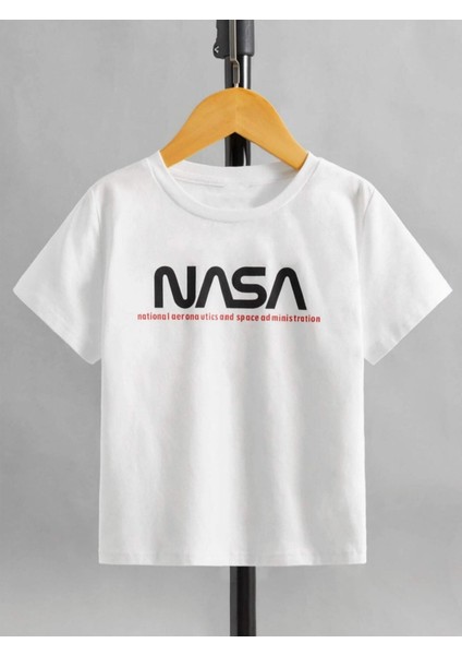 Rahat Kalıp Pamuklu Nasa Baskılı Çocuk T-Shirt