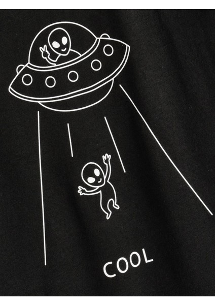 Rahat Kalıp Pamuklu Uzaylı Baskılı Çocuk T-Shirt fiyatları