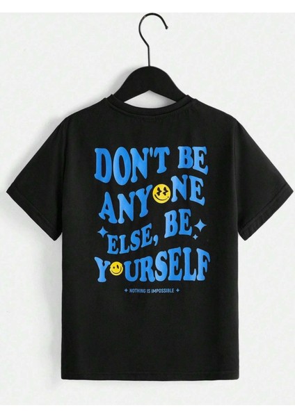 Rahat Kalıp Pamuklu Anyone Baskılı Çocuk T-Shirt fiyatları