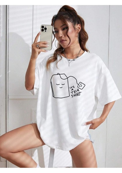 Tea Baskılı Oversize Tshırt fiyatları