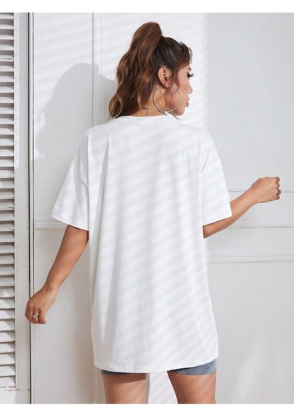 Summer Baskılı Oversize Tshırt modelleri