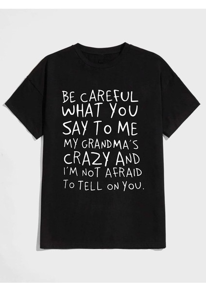 Be Careful Baskılı Oversize Tshırt