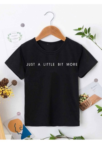 Rahat Kalıp Pamuklu Baskılı Siyah Çocuk T-Shirt