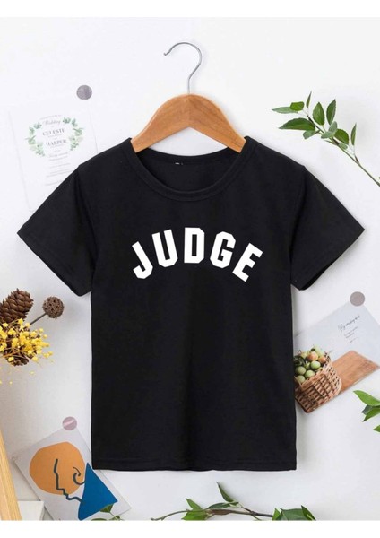 Rahat Kalıp Pamuklu Baskılı Siyah Çocuk T-Shirt