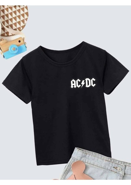 Rahat Kalıp Pamuklu Baskılı Siyah Çocuk T-Shirt