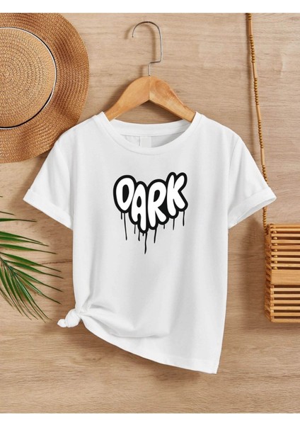 Rahat Kalıp Pamuklu Baskılı Beyaz Çocuk T-Shirt