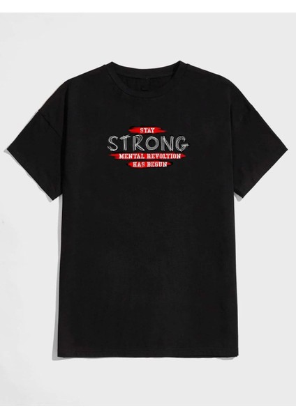 Strong Baskılı Oversize Tshırt