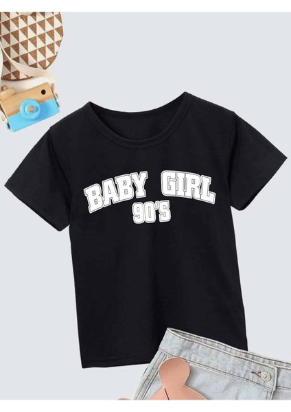 Rahat Kalıp Pamuklu Baskılı Siyah Çocuk T-Shirt