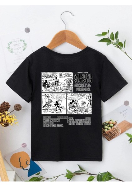 Rahat Kalıp Pamuklu Baskılı Siyah Çocuk T-Shirt fiyatları