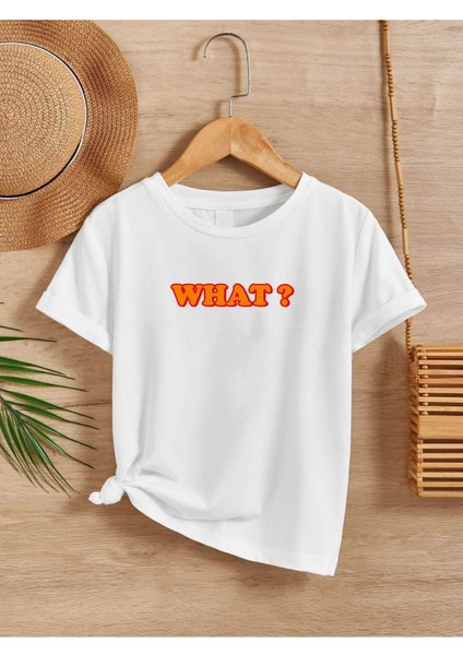 Rahat Kalıp Pamuklu Baskılı Beyaz Çocuk T-Shirt