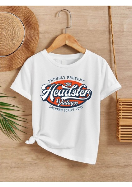 Rahat Kalıp Pamuklu Baskılı Beyaz Çocuk T-Shirt