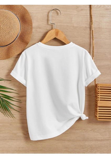 Rahat Kalıp Pamuklu Baskılı Beyaz Çocuk T-Shirt fiyatları