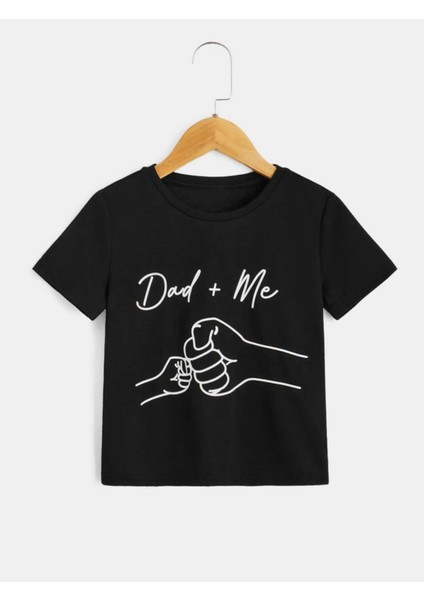 Rahat Kalıp Pamuklu Dad + Me Baskılı Çocuk T-Shirt