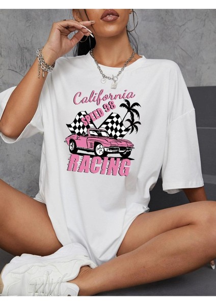 Racıng Baskılı Oversize Tshırt fiyatları