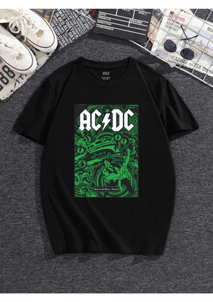 Ön Acdc Baskılı Oversize Tshirt