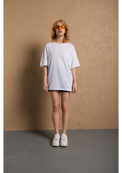 Pamuk Boyfriend Bisiklet Yaka Örme T-Shirt indirimleri