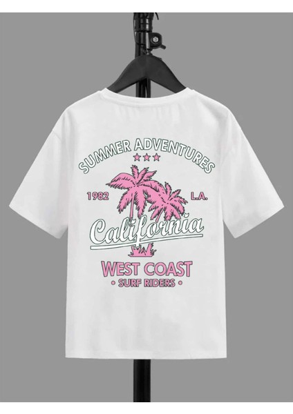 Rahat Kalıp Pamuklu Baskılı Beyaz Çocuk T-Shirt